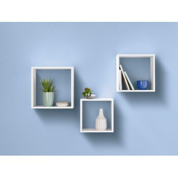 LIVARNO home Regalwürfel 3er Set, 30 x 30 cm, weiß - B-Ware Transportschaden Kosmetisch