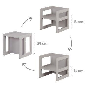 roba Kindersitzgruppe 3in1- Wendehocker & Tisch, zu Kinderbank umwandelbar, Taupe - B-Ware sehr gut