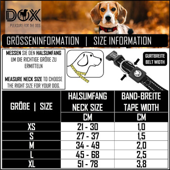 DDOXX Reflektierendes Hundehalsband aus Nylon, S, schwarz - B-Ware neuwertig