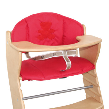 roba Sitzverkleinerer Canvas rot, 2-teilige Hochstuhleinlage/ Sitzkissen für Treppenhochstühle - B-Ware neuwertig
