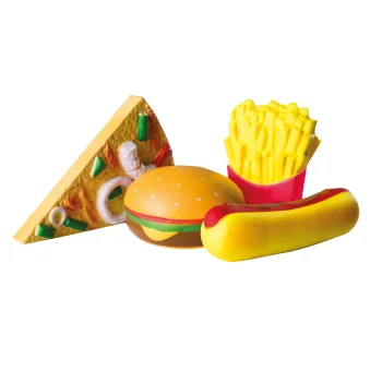 roba Squishies 4er-Set Fast Food Antistress Spielzeug oder als Kaufladen- & Küchenzubehör - B-Ware neuwertig