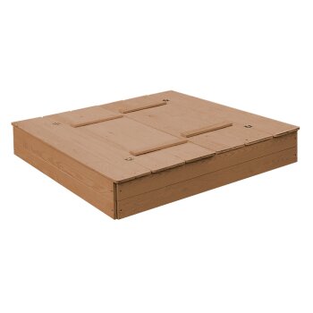 roba Sandkasten aufklappbar zu 2 Bänken, Massivholz, wetterfest, teakholzfarben, 21,5 x 127 x 123,5 cm - B-Ware sehr gut