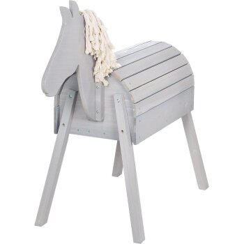 roba Outdoor Spielpferd, aus Massivholz, grau lasiert - B-Ware sehr gut