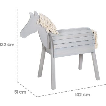 roba Outdoor Spielpferd, aus Massivholz, grau lasiert - B-Ware sehr gut