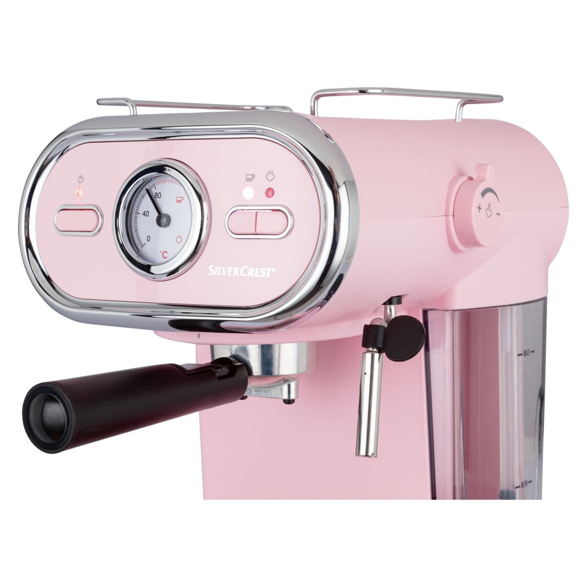 TOOLS - 41,99 € gut, Espressomaschine/Siebträger KITCHEN SEM Pastell 1100 D3 B-Ware rosa SILVERCREST®