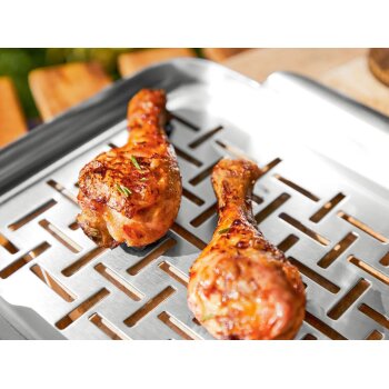 GRILLMEISTER Grillplatten, aus rostfreiem Edelstahl (Grillplatte klein 2er) - B-Ware neuwertig