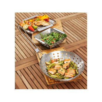 GRILLMEISTER Grillplatten, aus rostfreiem Edelstahl (Grillplatte klein 2er) - B-Ware neuwertig