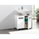 LIVARNO home Waschbeckenunterschrank »Basel«, mit 2 Glasrahmentüren - B-Ware neuwertig