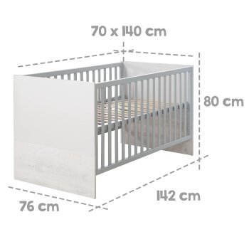 roba Kombi-Kinderbett Maren 2, verstellbar, 70 x 140 cm, lichtgrau/weiß  - B-Ware sehr gut