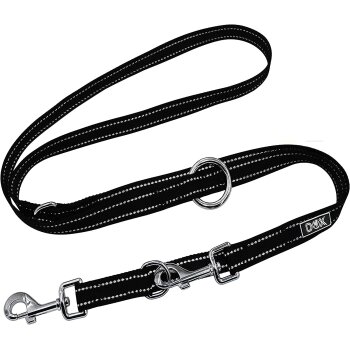 DDOXX Hundeleine Nylon, reflektierend, 3fach verstellbar,...