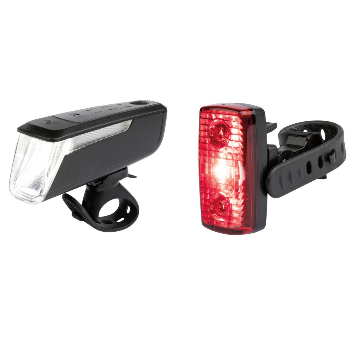CRIVIT Fahrradleuchtenset LED, 90/70/30/15 Lux - B-Ware sehr gut  