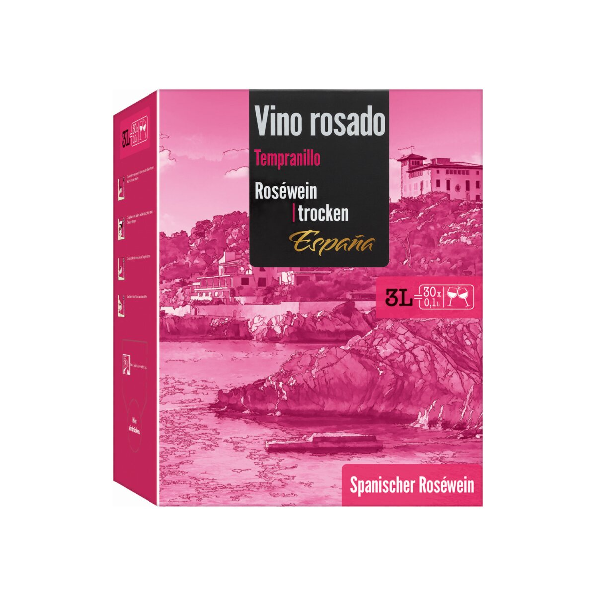 Vino Rosado Tempranillo 3,0-l-Bag-in-Box trocken, Roséwein 2022, 4,99 €