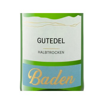 Gutedel Baden QbA halbtrocken vegan, Literflasche,...