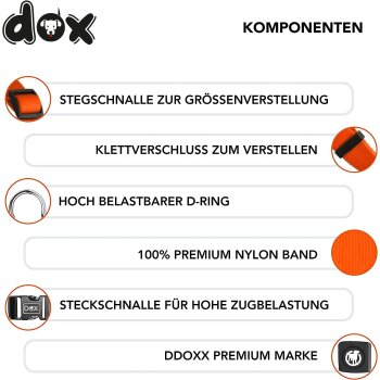 DDOXX Hundegeschirr Nylon, Step-In, Verstellbar,...