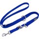 DDOXX Hundeleine Nylon, 3fach verstellbar, 2m | für kleine & große Hunde | Doppel-Leine S, Blau - B-Ware sehr gut