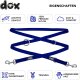 DDOXX Hundeleine Nylon, 3fach verstellbar, 2m | für kleine & große Hunde | Doppel-Leine S, Blau - B-Ware sehr gut