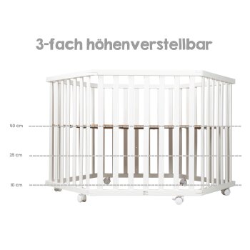 roba Laufgitter mit Einlage, 6-eckig, weiß - B-Ware neuwertig