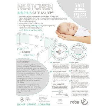 roba Nestchen Air PLUS safe asleep, Jersey Grau - B-Ware neuwertig