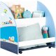 roba Kinder Regal Rennfahrer, Spielzeug- & Bücher-Regal fürs Kinderzimmer, blau/weiß - B-Ware neuwertig