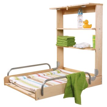 roba Wandwickelregal, klappbar, inkl. Wickelunterlage Dschungelbaby, natur - B-Ware sehr gut