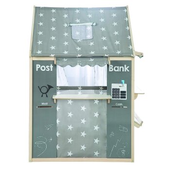 roba Spielhaus-Kombination, inkl. Kaufladen, Theater und Tafel, grau - B-Ware sehr gut