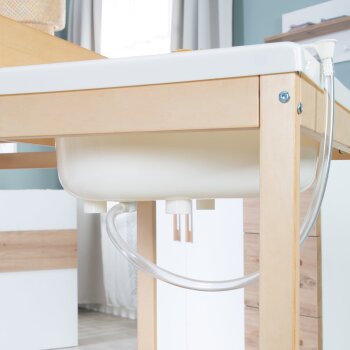 roba Bade-Wickel-Kombi Baby Pool, ausziehbar, Holz natur - B-Ware neuwertig