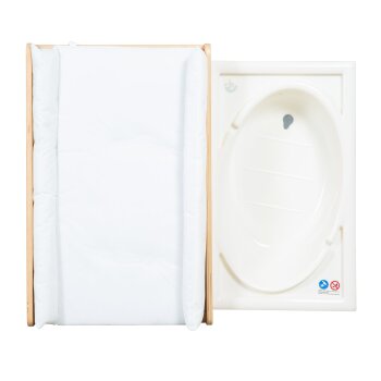 roba Bade-Wickel-Kombi Baby Pool, ausziehbar, Holz natur - B-Ware neuwertig