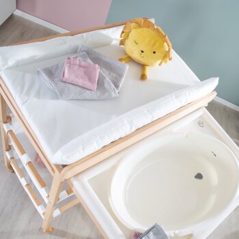 roba Bade-Wickel-Kombi Baby Pool, ausziehbar, Holz natur - B-Ware neuwertig