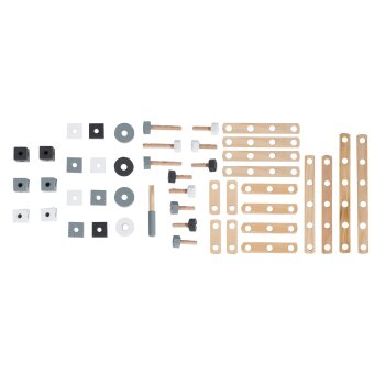 roba Holzbaukasten für Kinder, Baukasten-Set 48-tlg, Holz-Werkzeugkiste, Spielzeug ab 3 Jahren - B-Ware neuwertig