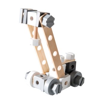 roba Holzbaukasten für Kinder, Baukasten-Set 48-tlg, Holz-Werkzeugkiste, Spielzeug ab 3 Jahren - B-Ware neuwertig