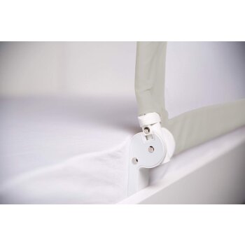 roba Bettschutzgitter Klipp-Klapp 150 cm - Rausfallschutz klappbar für Babys & Kinder - Schutzgitter für Kinderbetten - 50 cm hoch - Grau - B-Ware sehr gut