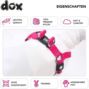 DDOXX Hundegeschirr Nylon, Step-In, Verstellbar, Ausbruchsicher, Pink, XS - B-Ware sehr gut