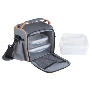 ERNESTO® Kühltasche mit Lunchboxen, 5-teilig (schwarz) - B-Ware neuwertig