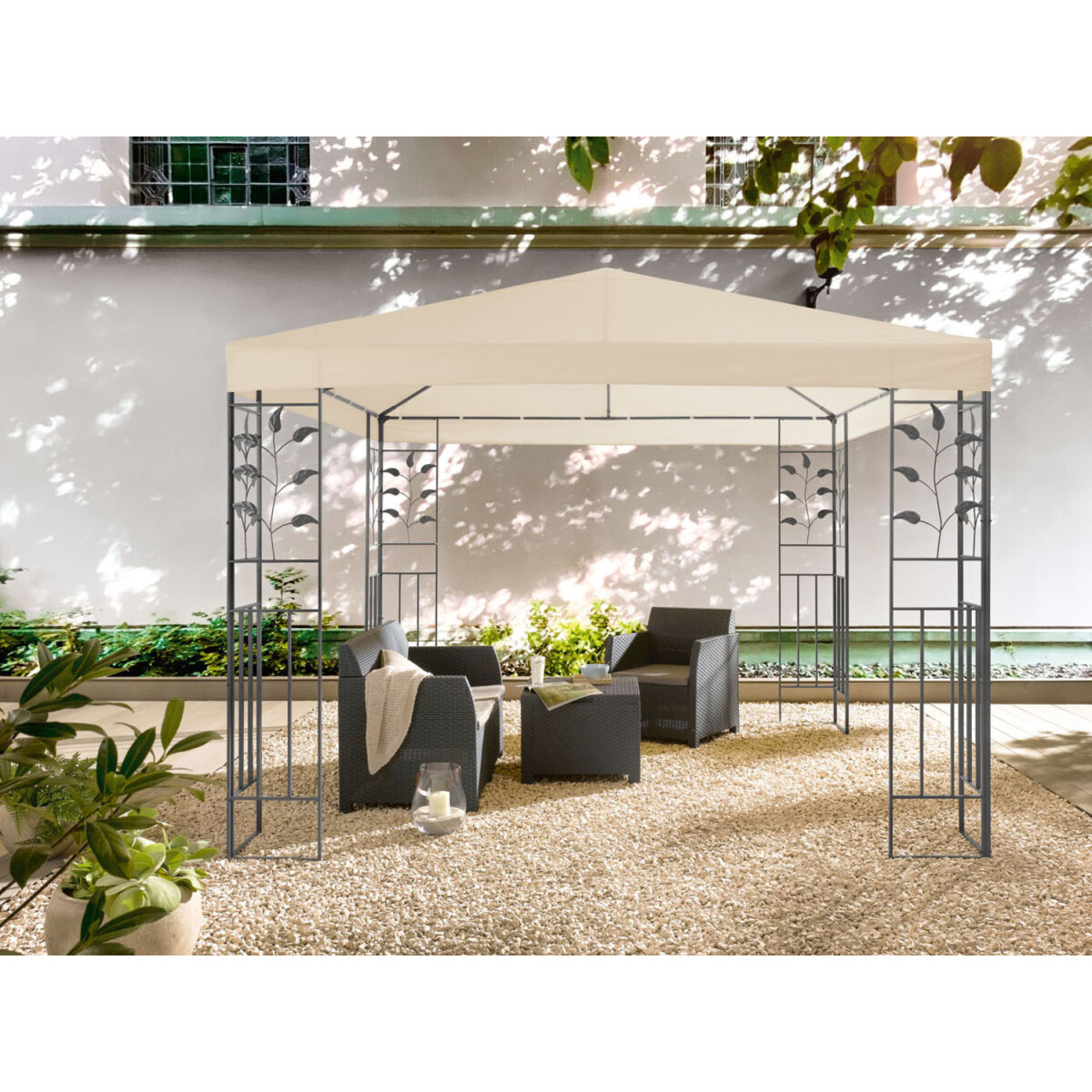 LIVARNO home Pavillon, 3 x 3 m, mit Stahlgestell, beige - B-Ware  Transportschaden Kosmetisch, 156,99 €