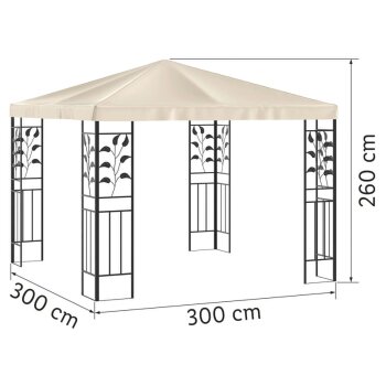 LIVARNO HOME Pavillon, 3 x 3 m, mit Stahlgestell, beige - B-Ware Transportschaden Kosmetisch