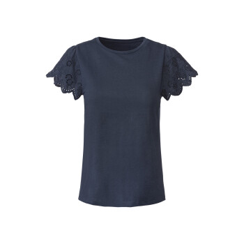 esmara® Damen T-Shirt mit Spitze, aus reiner Baumwolle - B-Ware