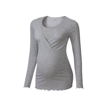esmara® Damen Umstandspyjama aus weicher Ripp-Qualität (grau, XL(48/50)) - B-Ware sehr gut