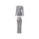 esmara® Damen Umstandspyjama aus weicher Ripp-Qualität (grau, XL(48/50)) - B-Ware sehr gut