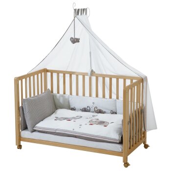 roba Room Bed Jumbo Twins, 60 x 120 cm, Beistellbett zum Elternbett mit kompletter Ausstattung - B-Ware neuwertig