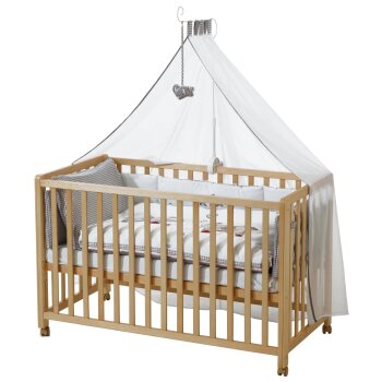 roba Room Bed Jumbo Twins, 60 x 120 cm, Beistellbett zum Elternbett mit kompletter Ausstattung - B-Ware neuwertig