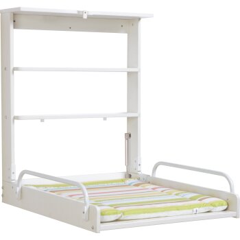 roba Wandwickelregal Dschungelbaby, klappbar, inkl. Wickelunterlage, weiß - B-Ware neuwertig