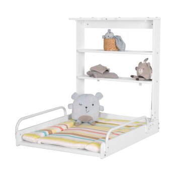 roba Wandwickelregal Dschungelbaby, klappbar, inkl. Wickelunterlage, weiß - B-Ware neuwertig
