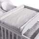 roba Wickelplatte inkl. Wickelauflage taupe kariert, zum Aufsetzen auf Baby- & Kinderbetten, weiß - B-Ware neuwertig