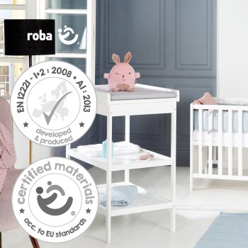 roba Wickelregal, weiß lackiert, inkl. Wickelauflage roba style grau, platzsparend, Höhe 93,5cm - B-Ware sehr gut