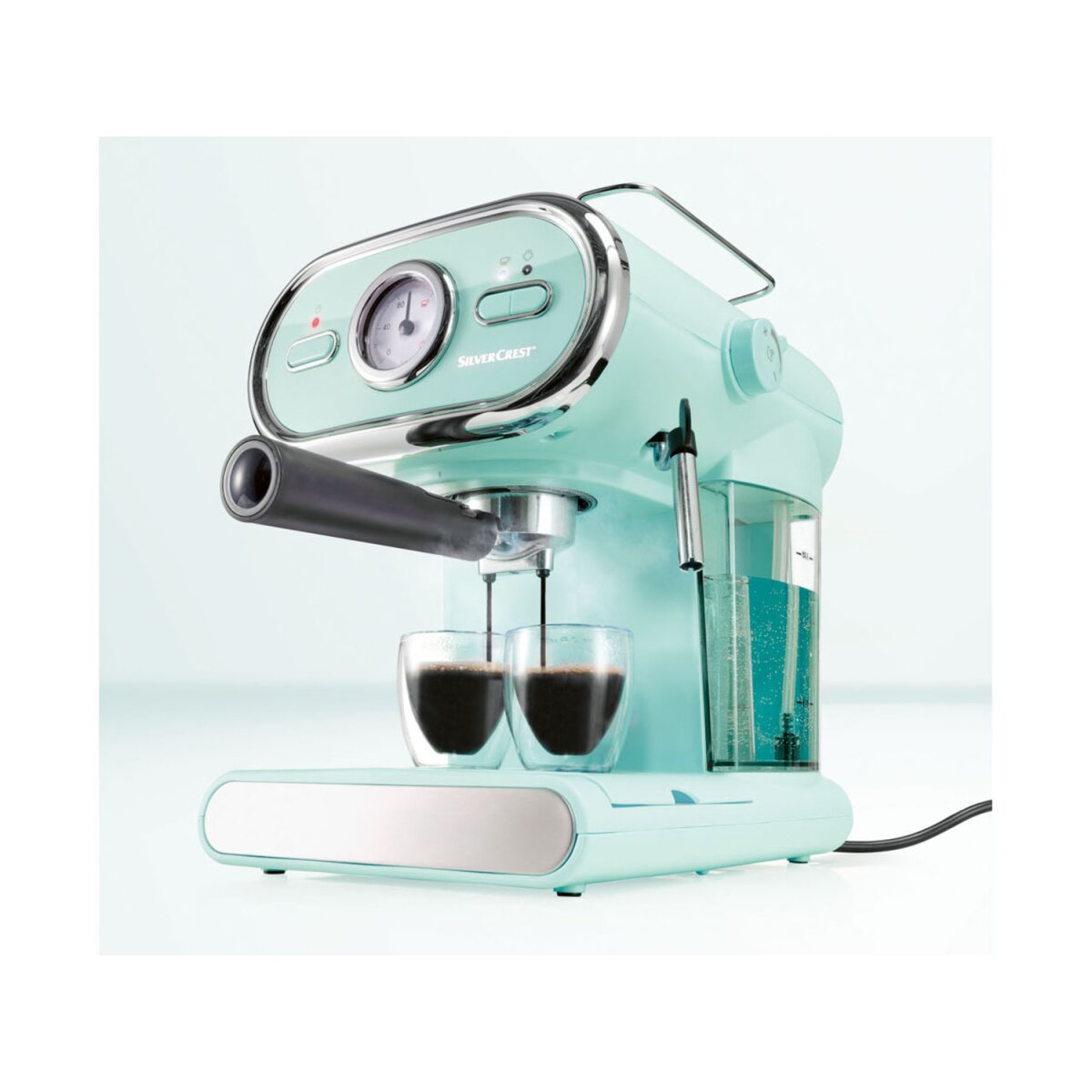 SILVERCREST® KITCHEN TOOLS Espressomaschine/Siebträger Pastell mint SEM  1100 D3 - B-Ware neuwertig, 49,99 €