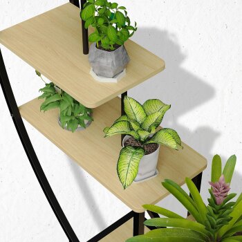 Ribelli 5-stufiger Metall-Pflanzenständer in Halbmondform, braun - B-Ware sehr gut