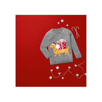 lupilu® Kleinkinder Mädchen Pullover mit niedlichem Weihnachtsmotiv (grau/Musik, 122/128) - B-Ware sonstiges