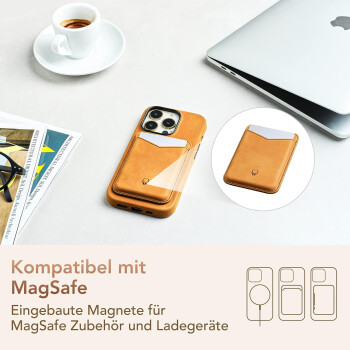 DONBOLSO Lederhülle kompatibel für iPhone 14 Pro Max, Echtleder, Vintage Braun - B-Ware Transportschaden Kosmetisch