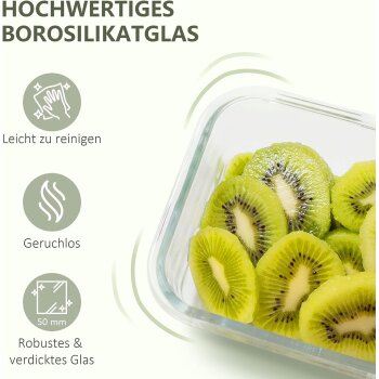 Ribelli Luftdichte Frischhaltedosen mit Deckel, 6 Stück, ca. 370 ml - B-Ware sehr gut