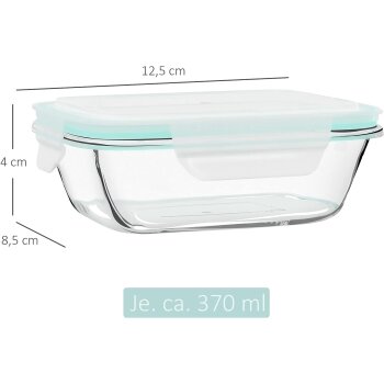 Ribelli Luftdichte Frischhaltedosen mit Deckel, 6 Stück, ca. 370 ml - B-Ware sehr gut